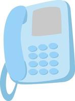 Blue telephone, illustration, vector on white background.