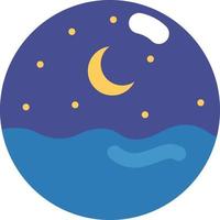 Sea night landscape, illustration, vector on a white background.