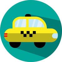 Yellow taxi, illustration, vector, on a white background. vector