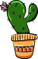 Cactus in pot, illustration, vector on white background
