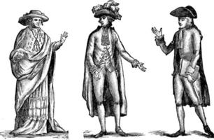 Costumes of the Orders, vintage illustration. vector