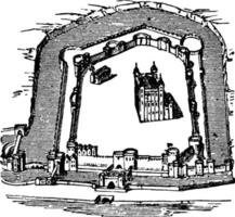 Tower Of London, vintage illustration. vector