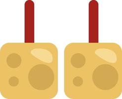 Cheese on stick, illustration, vector on a white background.