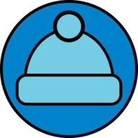 Blue winter hat, illustration, vector on a white background.