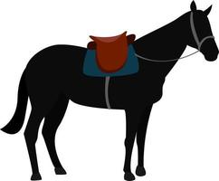 caballo negro, ilustración, vector sobre fondo blanco