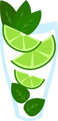Mojito, illustration, vector on white background.