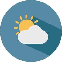 Hot sun with a cloud, illustration, vector on white background.