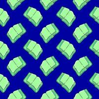 Open book, seamless pattern on dark blue background. vector