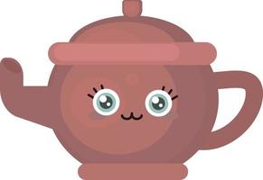 Cute kettle , illustration, vector on white background