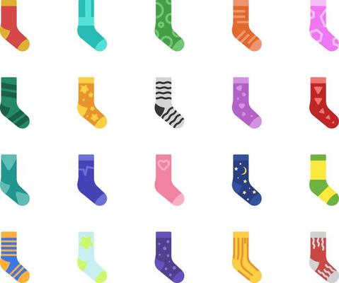 Colorful socks, illustration, vector on a white background.