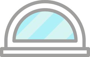 Half circle window, illustration, vector, on a white background. vector