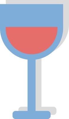 Glass of french wine, icon illustration, vector on white background