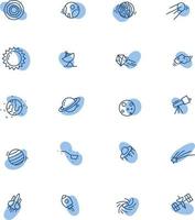 Galaxy icon set pack, illustration, vector, on a white background. vector