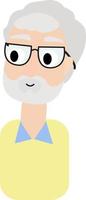 Old man, illustration, vector on white background.