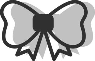 Grey bow, illustration, vector on white background.