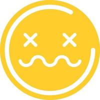 Nervous yellow emoticon, illustration, vector, on a white background. vector