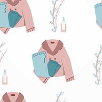 Seamless pattern Pajamas and herbal oil vector