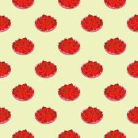 Strawberries on a plate,seamless pattern on pastel background. vector