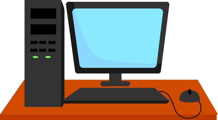Computer, illustration, vector on white background.