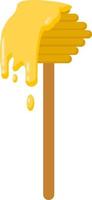 Honey on spoon, illustration, vector on white background