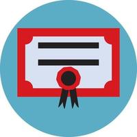 Red certificate, illustration, vector on a white background.