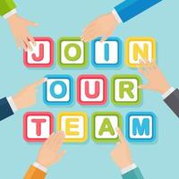 Join our team. Recruitment, hiring for interview. Search human resources vector