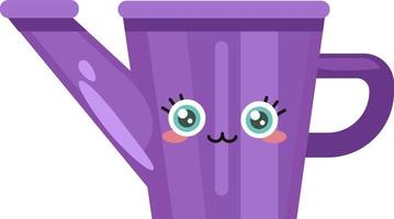 Purple watering can, illustration, vector on a white background.