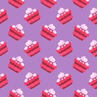 Slice of cake , seamless pattern on a purple background. vector