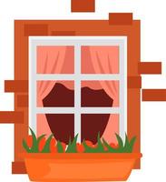 hermosa ventana, ilustración, vector sobre fondo blanco