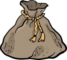 Big brown bag, illustration, vector on white background.