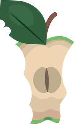 Bitten apple, illustration, vector on white background