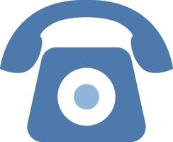 Old blue phone, illustration, vector on a white background