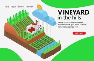 Illustration of a rain map on a vineyard Suitable for landing page, flyers, Infographics, And Other Graphic Related Assets-vector vector