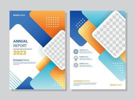 Annual Report Front and Back Cover Template for Business vector