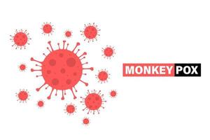 banner del virus de la viruela del mono en fondo blanco vector