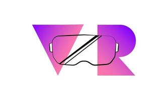 ar banner con cara en gafas vr, realidad virtual, ciber futurista vector