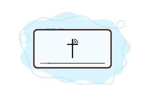View the broadcast from the church using your device. Online church concept vector