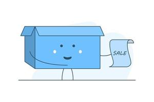 Smiling box with a purchase sheet vector