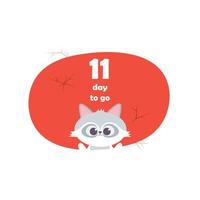 11 day Left Badges and Stickers. Number of day left vector