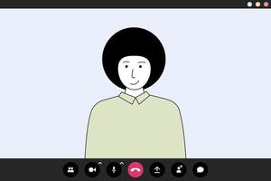 Man talking on video call. Video call application illustration. vector