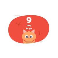 9 days Left Badges and Stickers. Number of days left. Countdown left days banner vector