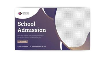 school admission thumbnail banner design vector