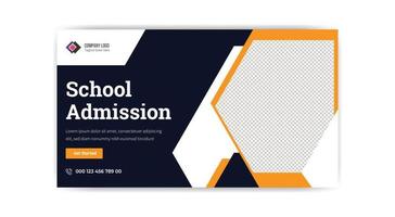 diseño de banner en miniatura de admisión a la escuela vector