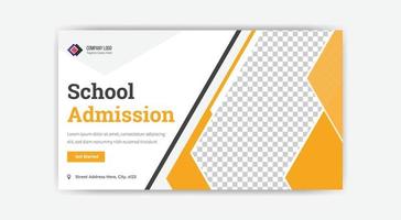 school admission thumbnail banner design vector