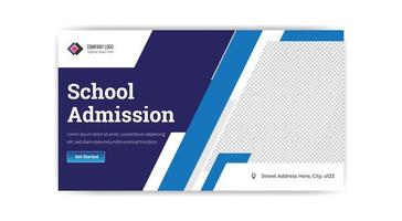 school admission thumbnail banner design vector