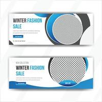 winter fashion sale banner template design vector