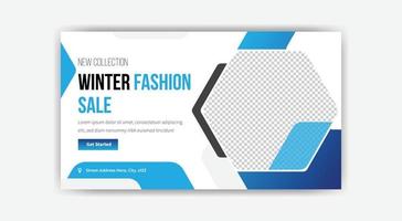 winter fashion sale thumbnail banner template design vector