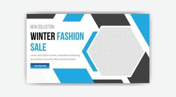 winter fashion sale thumbnail banner template design vector