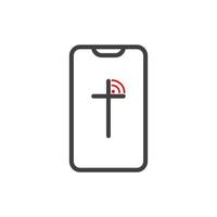 View the broadcast from the church using your phone. Online church concept vector