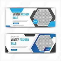 winter fashion sale banner template design vector